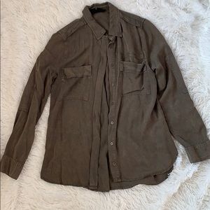 Army green button up